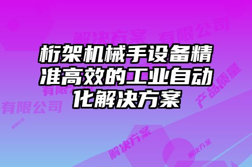 桁架機(jī)械手設(shè)備精準(zhǔn)高效的工業(yè)自動化解決方案
