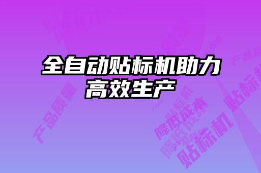 全自動貼標(biāo)機(jī)助力高效生產(chǎn)