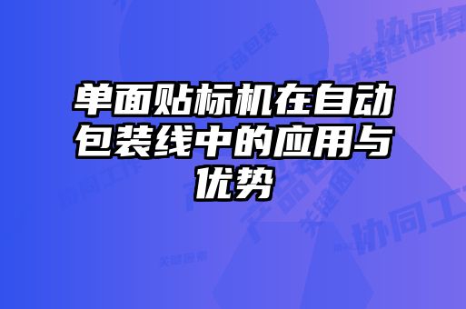 單面貼標(biāo)機在自動包裝線中的應(yīng)用與優(yōu)勢