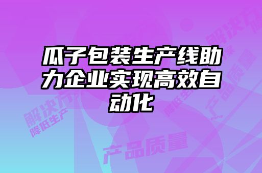 瓜子包裝生產線助力企業(yè)實現(xiàn)高效自動化