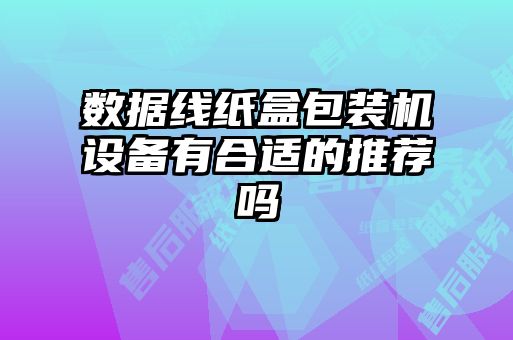 數(shù)據(jù)線紙盒包裝機設備有合適的推薦嗎