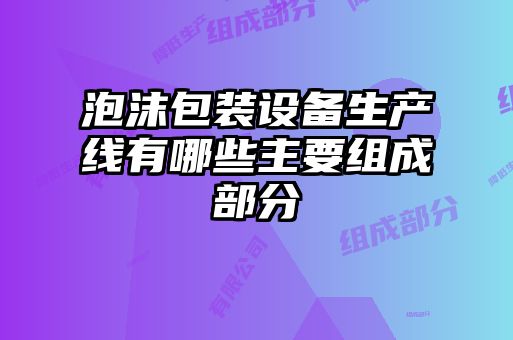 泡沫包裝設備生產(chǎn)線有哪些主要組成部分
