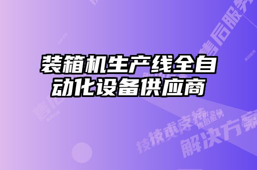 裝箱機生產(chǎn)線全自動化設備供應商