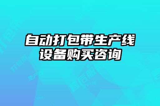 自動(dòng)打包帶生產(chǎn)線設(shè)備購買咨詢
