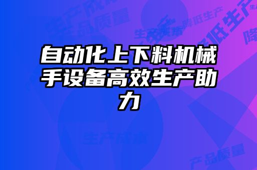 自動化上下料機械手設備高效生產(chǎn)助力
